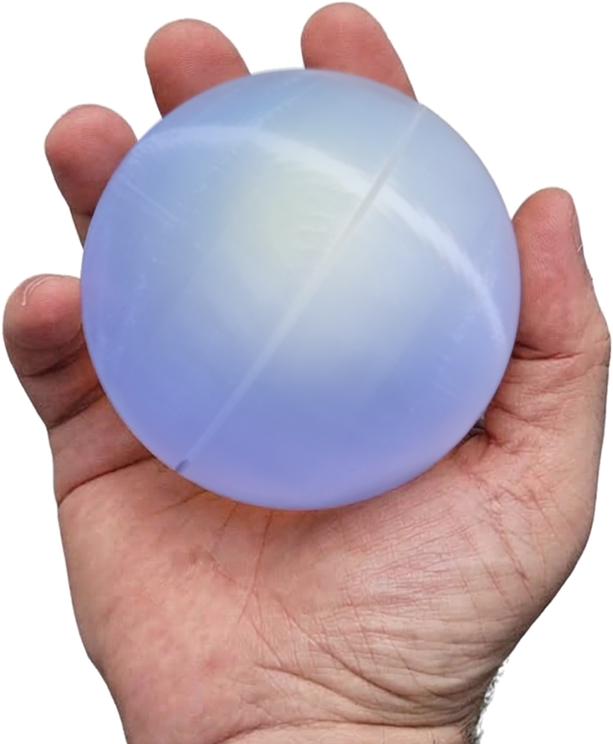 A hand holding the Breathing Pod